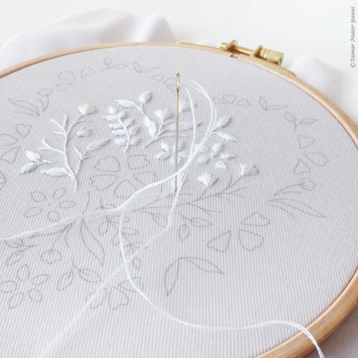White Heart Embroidery Kit