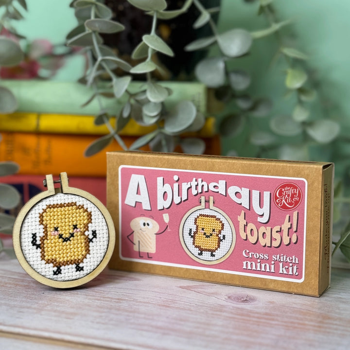 Mini Matchbox Cross Stitch Kit - A Birthday Toast