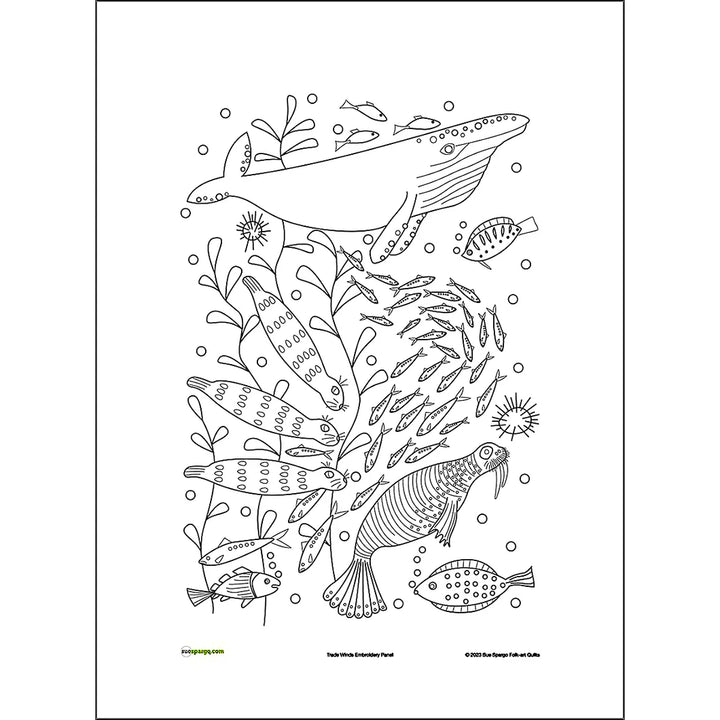 Trade Winds Belgian Linen Embroidery Panel