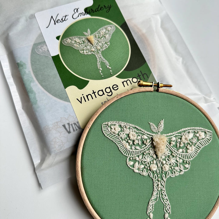 Vintage Moth Embroidery Kit
