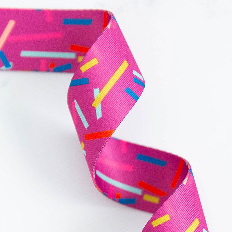 1.5" Wide Polyester Webbing - Ruby Star Society Pink Washi Tape