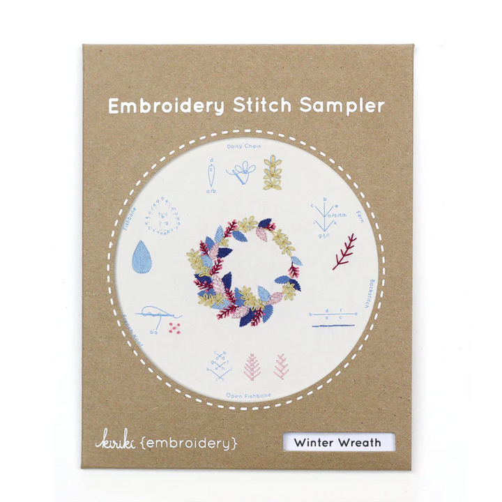 Winter Wreath Embroidery Stitch Sampler