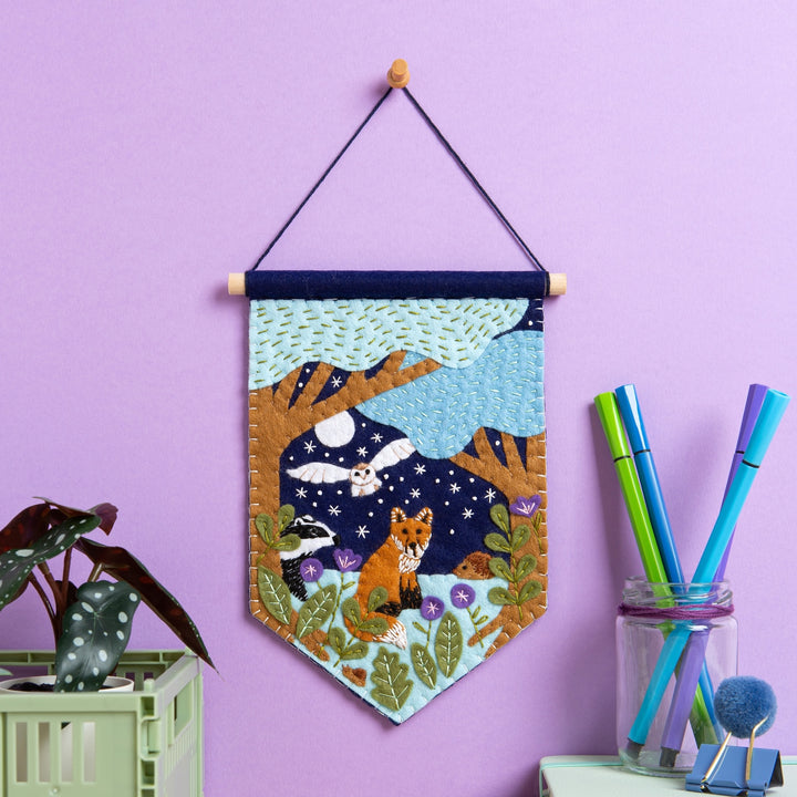 Woodland Pennant Wool Felt Embroidery Kit