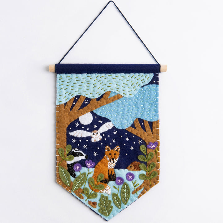 Woodland Pennant Wool Felt Embroidery Kit