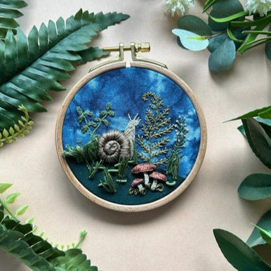 Woodland Snail 3D Raised Stitching Embroidery Kit