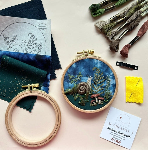 Woodland Snail 3D Raised Stitching Embroidery Kit