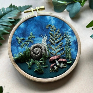 Woodland Snail 3D Raised Stitching Embroidery Kit