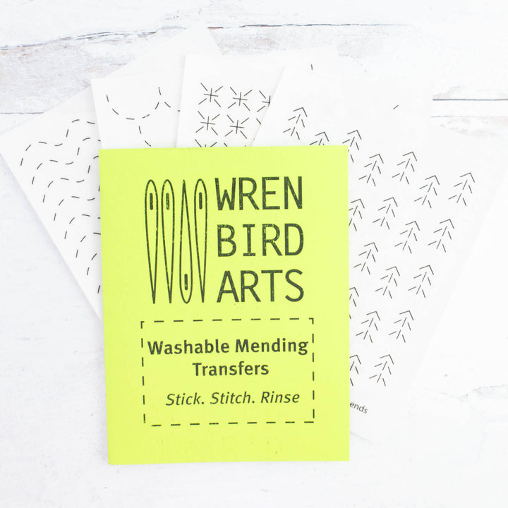 Stick & Stitch Sashiko Mending Patterns - Neon Green Nature