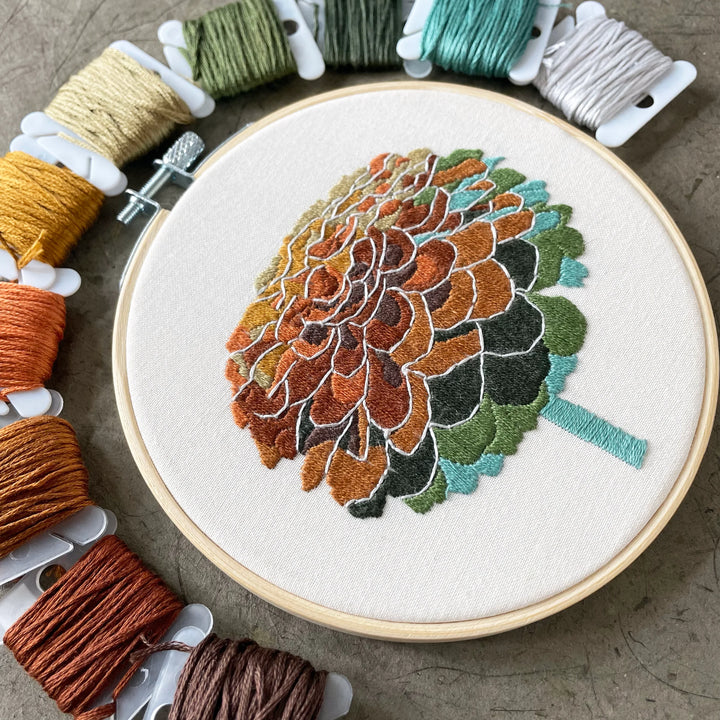 Zinnia No. 2 Hand Embroidery Kit