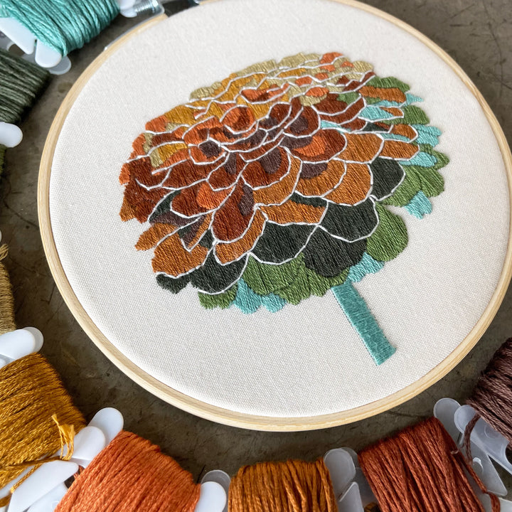 Zinnia No. 2 Hand Embroidery Kit
