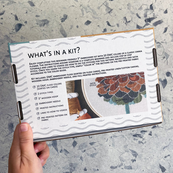 Zinnia No. 2 Hand Embroidery Kit