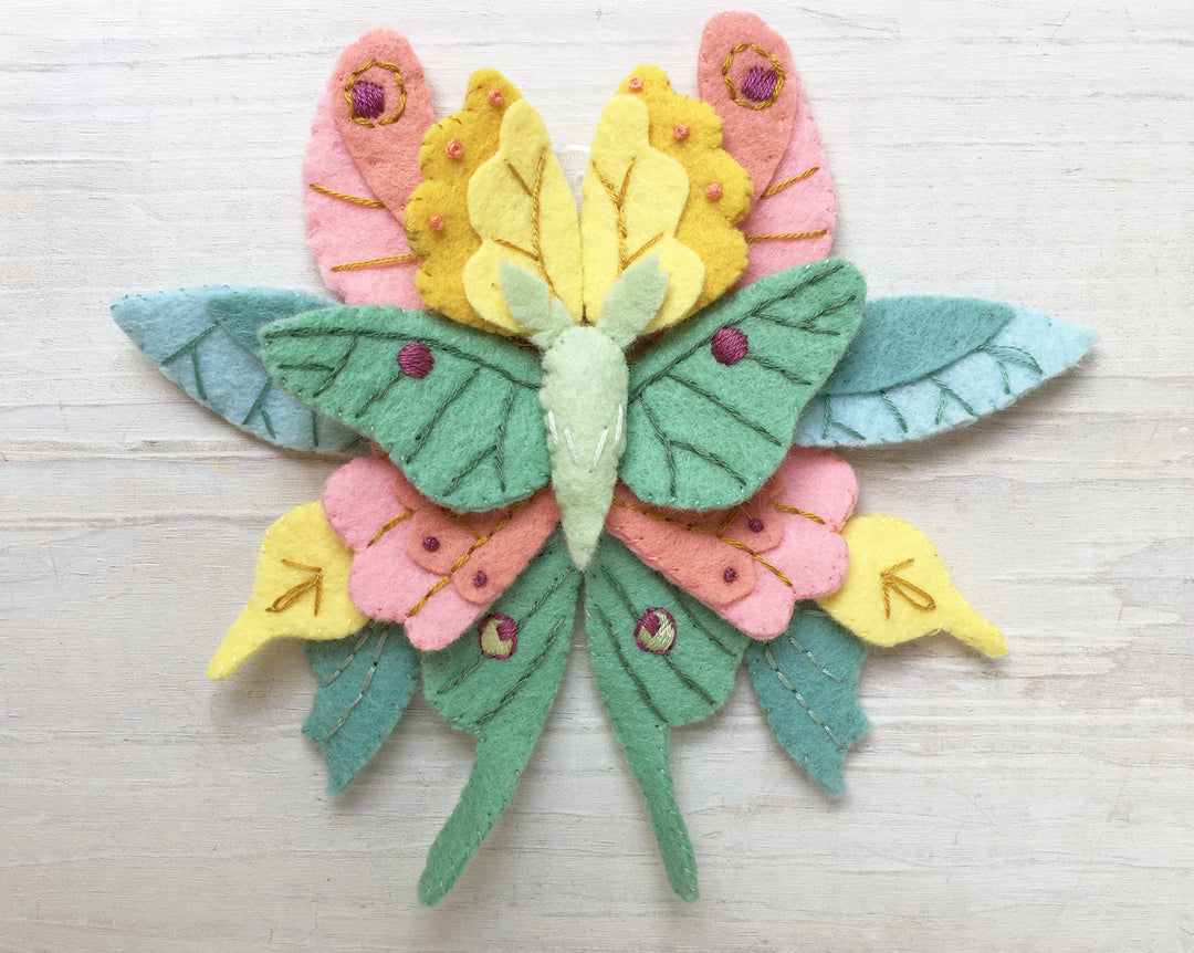 PDF Pattern - Butterflies Wool Felt Embroidery Pattern