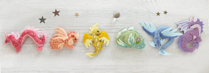 PDF Pattern - Dragons Wool Felt Embroidery Pattern