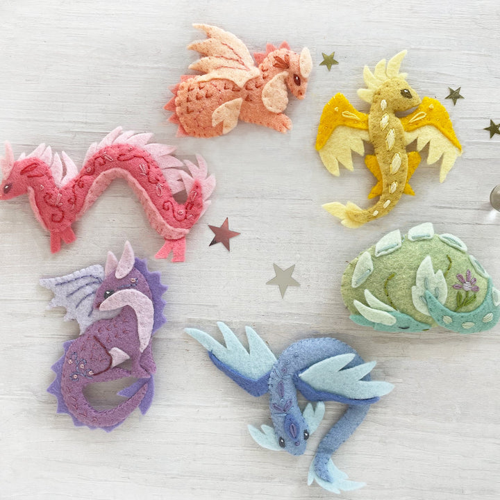 PDF Pattern - Dragons Wool Felt Embroidery Pattern