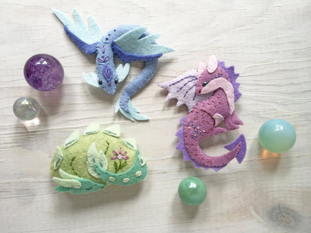 PDF Pattern - Dragons Wool Felt Embroidery Pattern