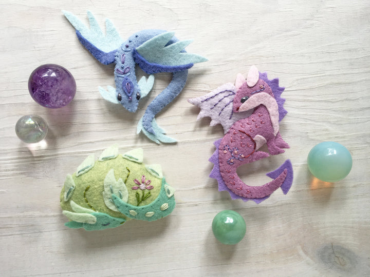 PDF Pattern - Dragons Wool Felt Embroidery Pattern