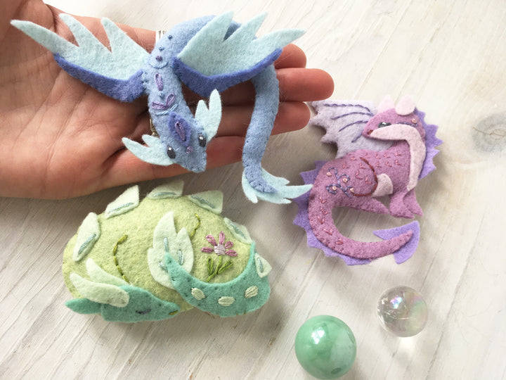 PDF Pattern - Dragons Wool Felt Embroidery Pattern