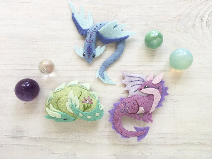 PDF Pattern - Dragons Wool Felt Embroidery Pattern