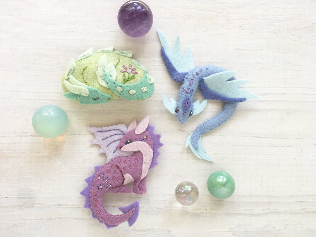 PDF Pattern - Dragons Wool Felt Embroidery Pattern