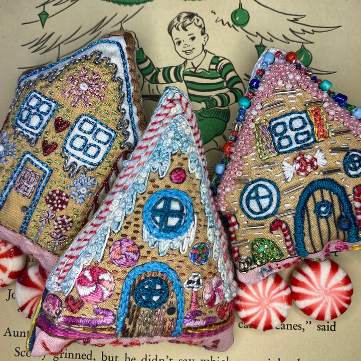 Gingerbread House Ornaments Embroidery Sampler