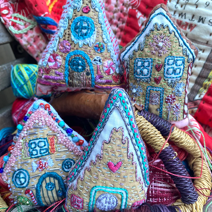 Gingerbread House Ornaments Embroidery Sampler