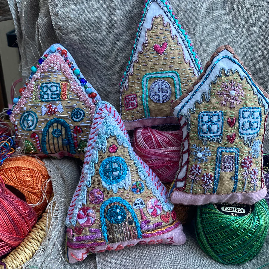 Gingerbread House Ornaments Embroidery Sampler