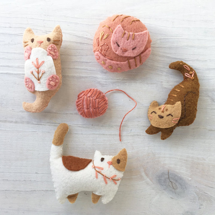 PDF Pattern - Kitties Wool Felt Embroidery Pattern