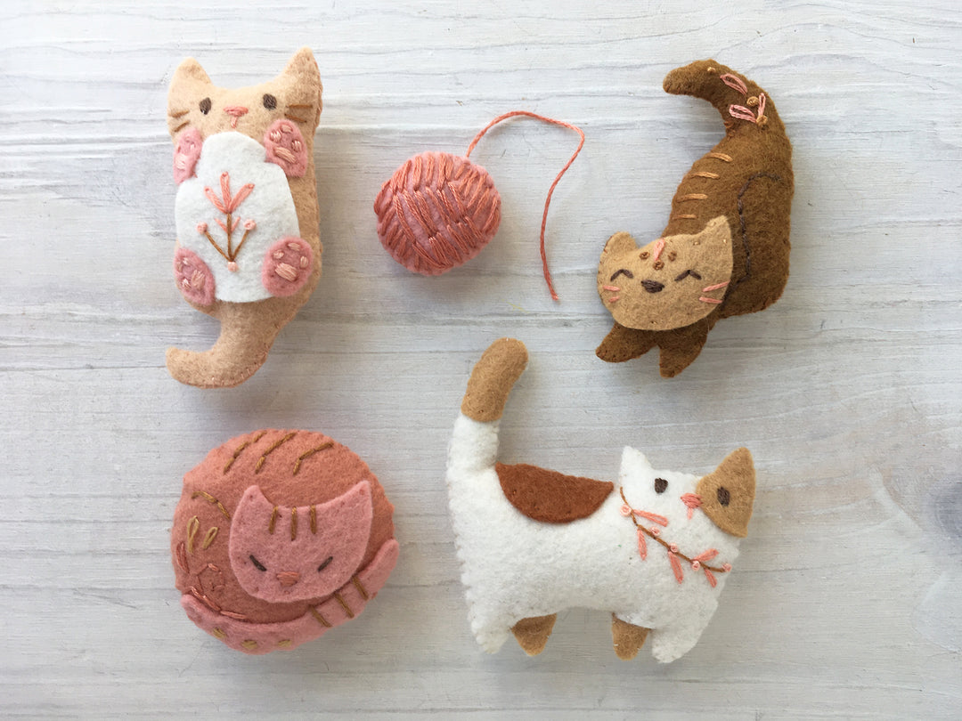 PDF Pattern - Kitties Wool Felt Embroidery Pattern