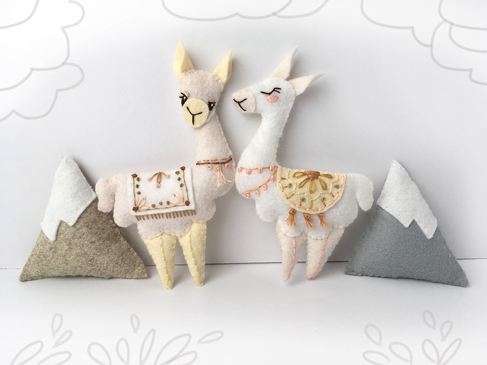 PDF Pattern - Llamas Wool Felt Embroidery Pattern
