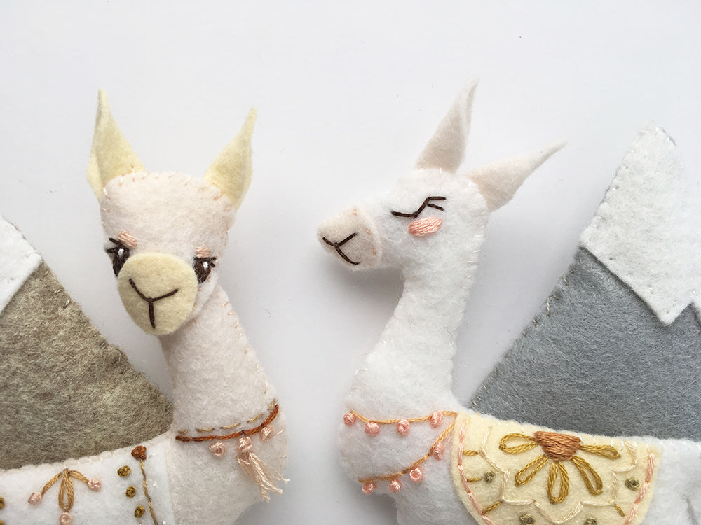 PDF Pattern - Llamas Wool Felt Embroidery Pattern