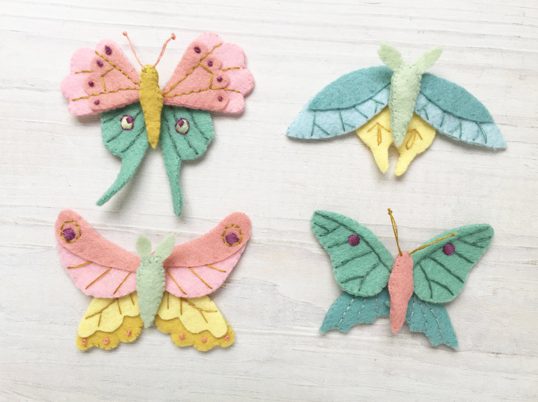 PDF Pattern - Butterflies Wool Felt Embroidery Pattern