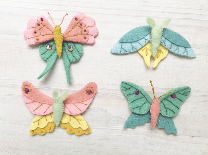 PDF Pattern - Butterflies Wool Felt Embroidery Pattern