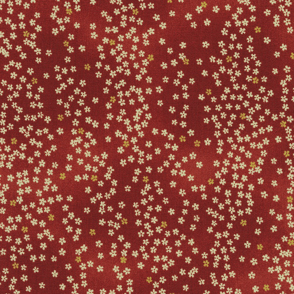 Sevenberry Kasuri : Blossoms on Red
