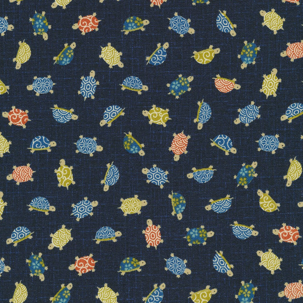 Sevenberry Kasuri : Wagara Turtles on Navy (SB34D31)