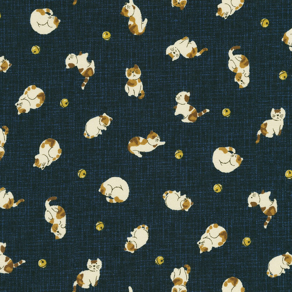 Sevenberry Kasuri : Playful Cats and Bells (SB34D41)