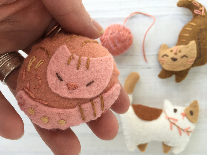 PDF Pattern - Kitties Wool Felt Embroidery Pattern