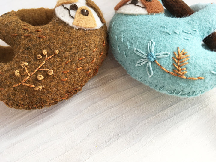 PDF Pattern - Sloths Wool Felt Embroidery Pattern