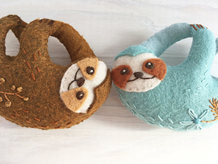 PDF Pattern - Sloths Wool Felt Embroidery Pattern