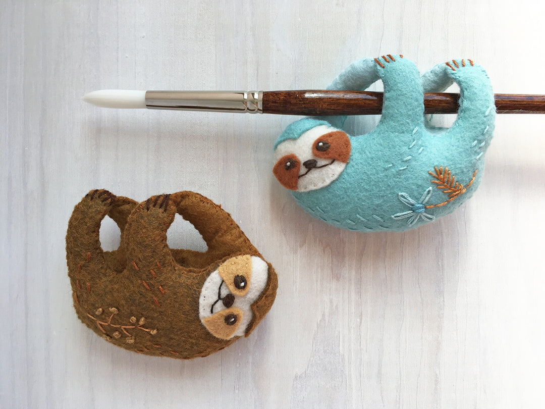 PDF Pattern - Sloths Wool Felt Embroidery Pattern