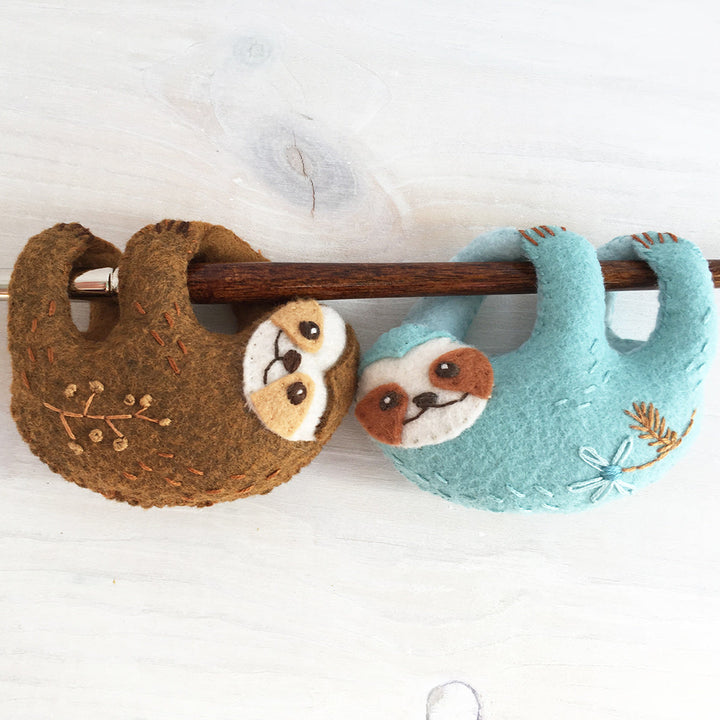 PDF Pattern - Sloths Wool Felt Embroidery Pattern