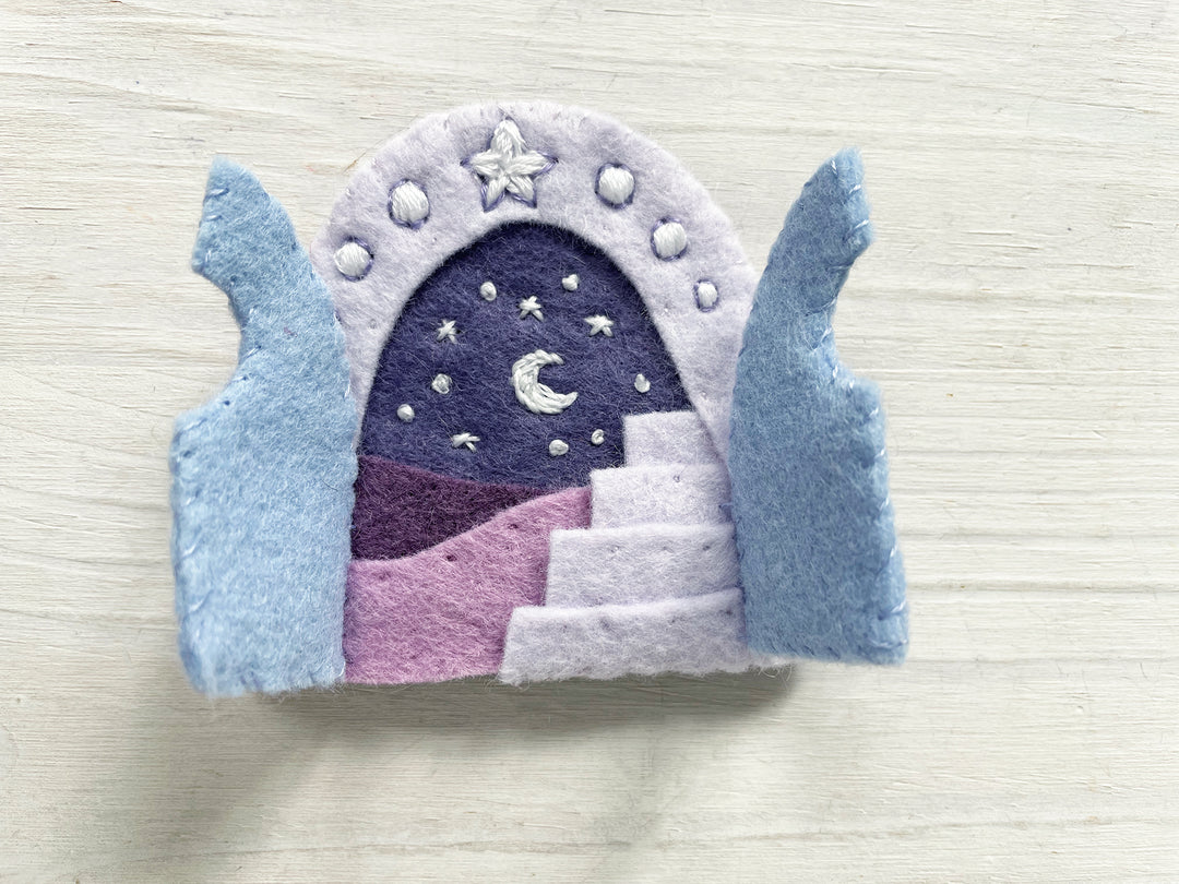 PDF Pattern - Secret Doors Wool Felt Embroidery Pattern