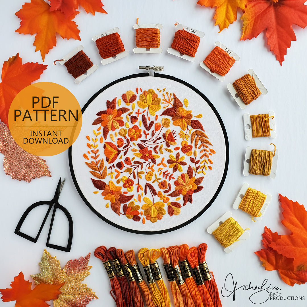 PDF PATTERN - Orange Floral by BeCo Productions