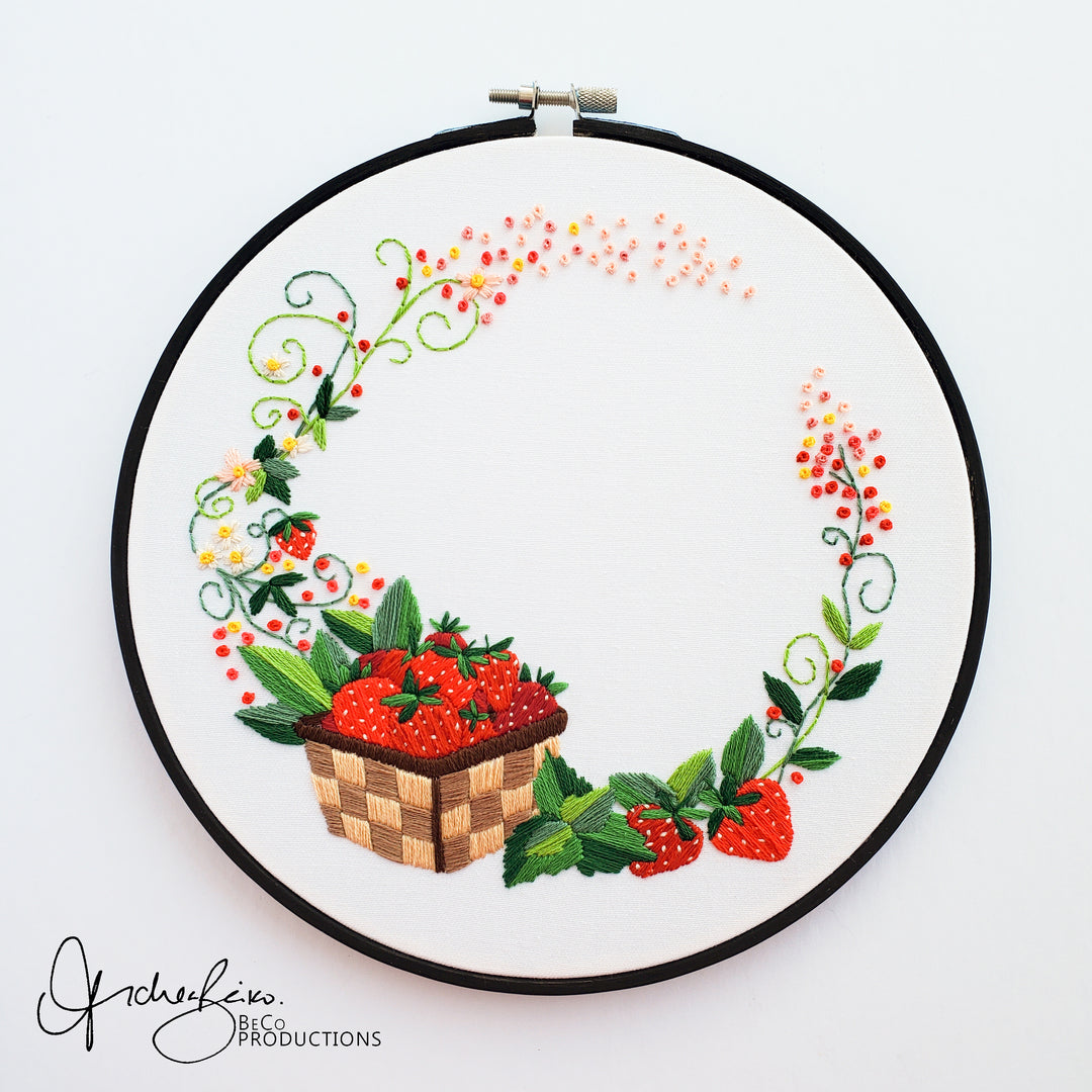 PDF PATTERN - Strawberry Floral Wreath by BeCo Productions