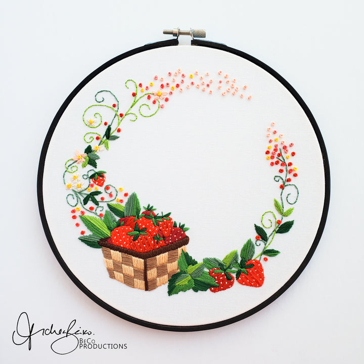 PDF PATTERN - Strawberry Floral Wreath by BeCo Productions
