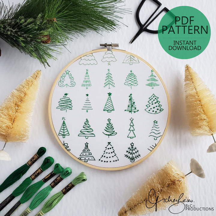 PDF PATTERN - Christmas Tree Print by BeCo Productions