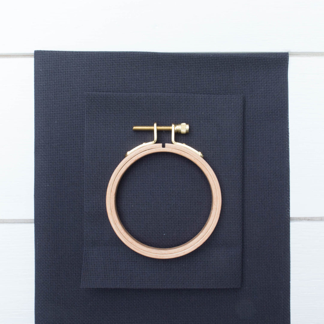 20 ct Aida Cross Stitch Fabric - Charcoal Fabric - Snuggly Monkey