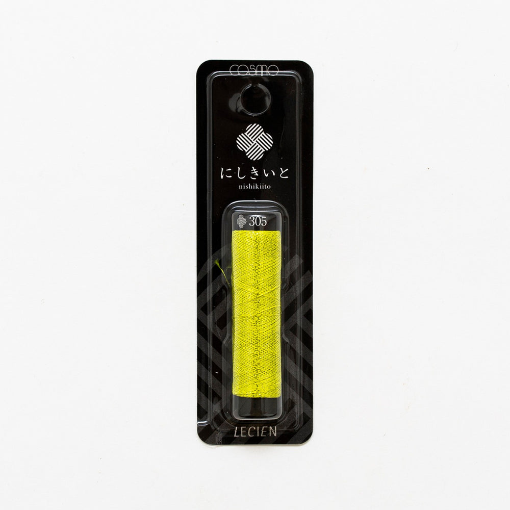 Metallic Embroidery Floss | Cosmo Nishikiito Neoni- LEMON (305) Floss - Snuggly Monkey