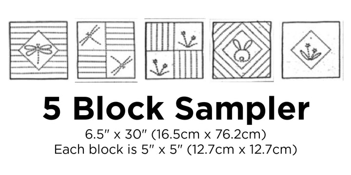 Sashiko Sampler - 5 Quilt Blocks