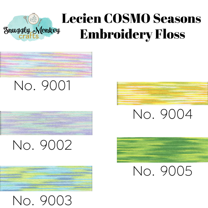 COSMO Seasons Variegated Embroidery Floss - 9001, 9002, 9003, 9004, 9005 Floss - Snuggly Monkey