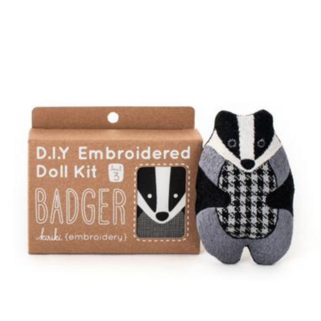 Badger Doll Embroidery Kit by Kiriki Press Embroidery Kit - Snuggly Monkey